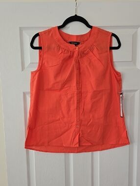NWT Tribal Coral Guava Button-Front Sleeveless Shell Top